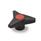 GN 533 Dreisterngriffe, Kunststoff, Gewindebuchse Messing / Edelstahl Farbe der Abdeckkappe: DRT - rot, RAL 3000, matt