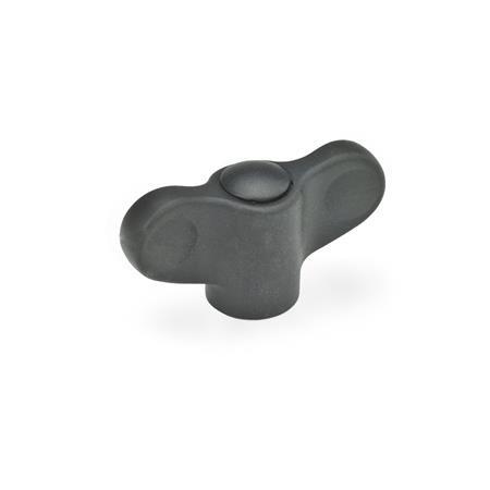 Écrous papillon GN 640: Plastique, douille filetée laiton, petit modèle
