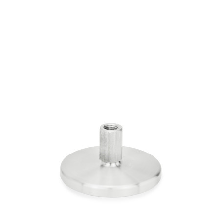 Pieds de machine GN 21: Inox, avec socle tourné, sans alésages de montage