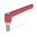 GN 300.1 Manettes indexables, zinc moulé sous pression, insert en Inox, avec goujon fileté Couleur: RS - rouge, RAL 3000, finition texturée