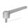 GN 126.1 Manettes indexables basses, zinc moulé sous pression, insert en inox, avec goujon fileté Couleur: SR - argenté, RAL 9006, finition texturée