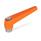 GN 101.1 Manettes indexables, zinc moulé sous pression, insert en Inox, avec filetage interne Couleur: OS - orange, RAL 2004, finition texturée