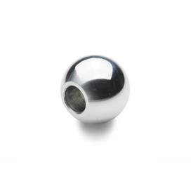 DIN 319 Impugnature fisse a sfera acciaio, alluminio Materiale: AL - Alluminio<br />Tipo: K - Con foro liscio H7