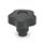 GN 5337.3 Volantini di serraggio di sicurezza a stella, plastica, boccola filettata acciaio / acciaio INOX, innesto a pressione Materiale: ST - Acciaio