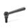 GN 99.2 Manettes indexables, acier, avec goujon fileté, pousser pour libérer Type: M - Levier droit