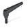 GN 101 Manettes indexables, zinc moulé sous pression, insert en acier, avec goujon fileté Couleur: SW - Noir, RAL 9005, finition texturée
