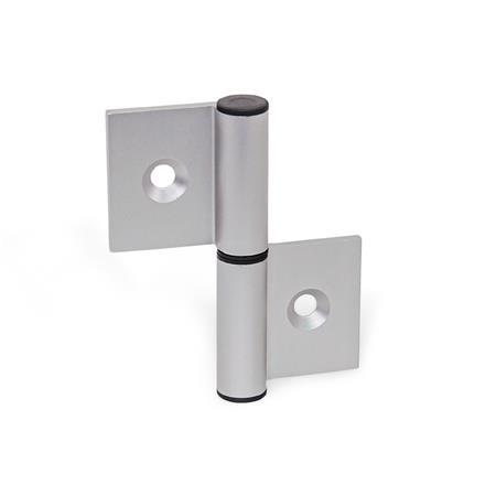 Charnières GN 2294: Aluminium, pour profilés en aluminium/éléments de panneau
