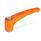 GN 602.1 Manettes indexables, zinc moulé sous pression, insert en Inox, avec filetage interne / trou alésé Couleur: OS - orange, RAL 2004, finition texturée