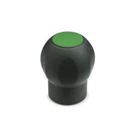 GN 675.1 Kugelgriffe, mit Abdeckkappe, Kunststoff, Softline Farbe der Abdeckung: DGN - grün, RAL 6017, matt