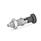 GN 617.1 Pistoncini di posizionamento a molla, acciaio INOX, con posizione di arresto Materiale: NI - Acciaio inox
Tipo: AK - Con controdado
