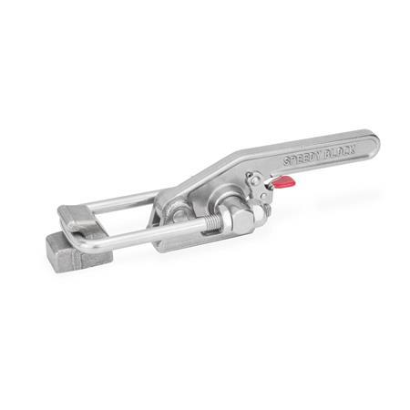 Attrezzi di serraggio a tirante GN 852.3: Acciaio INOX, con gancio di sicurezza, tipo per impieghi gravosi