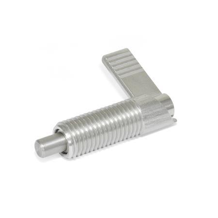Doigts d'indexage à came GN 721.5: Inox, sans fonction de blocage, avec butée de fin de course 180°