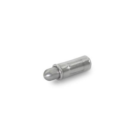 Pressori a molla GN 614.4: Acciaio INOX, tipo a pressione, con puntale