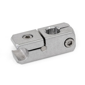 GN 474.2 Reling-Klemmhalter, Aluminium, teilbar, mit Quer- / Parallelbohrung Oberfläche: MT - <br />Form: Q - mit Querbohrung