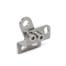 GN 801.4 Porta sensore, acciaio INOX, per attrezzi di serraggio rapido con base verticale, con/senza sensore Tipo: V - Per attrezzo di serraggio rapido con leva verticale<br />N° identificativo: 2 - Senza interruttore di prossimità