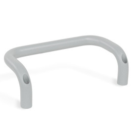 GN 426.4 Maniglie a ponte per armadi, alluminio, angolate, montaggio dal lato dell'operatore Finitura: SR - Argento, RAL 9006, finitura strutturata