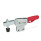 GN 820.4 Sauterelles, acier, manette d'actionnement horizontale, avec mécanisme de verrouillage, embase verticale Type: NLC - Bras de serrage à fourche, avec deux rondelles à bride et une vis de serrage GN 708.1