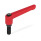 GN 306 Maniglie a ripresa, lega di zinco pressofusa, inserto acciaio, con perni filettati, con puntali speciali Tipo: KU - Puntale in plastica
Colore: R - Rosso, RAL 3000, finitura testurizzata