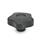 GN 5337.7 Boutons étoile, plastique, douille filetée inox Type: E - avec capuchon (alésage borgne fileté)