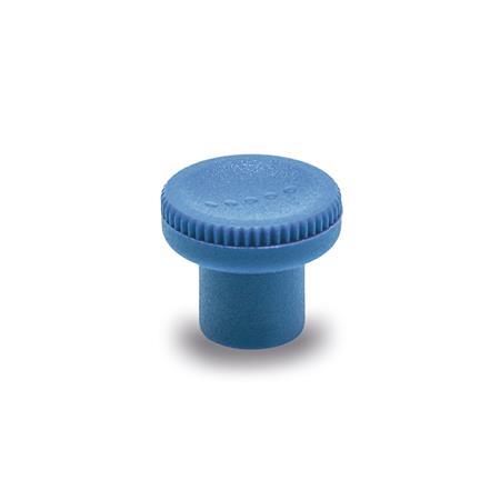 GN 676 Manopole zigrinate, rilevabili, plastica a norma FDA Materiale / Finitura: VDB - Rilevabile visivamente, blu, RAL 5005
