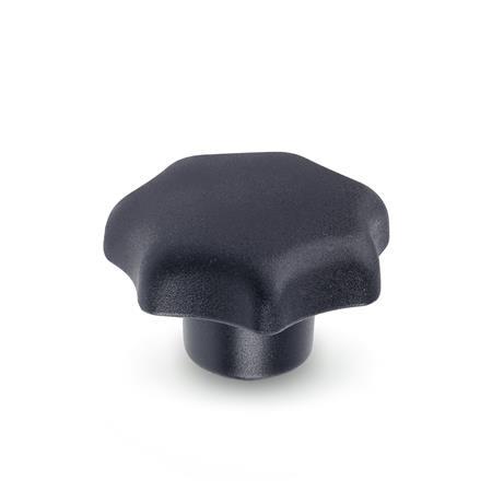 Boutons étoile DIN 6336: Plastique, douille en acier