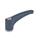 GN 604.1 Verstellbare Klemmhebel, Kunststoff, detektierbar, FDA-konformer, Einsatz Edelstahl, mit Innengewinde Werkstoff / Oberfläche: MDB - metalldetektierbar, blau, RAL 5001, matt