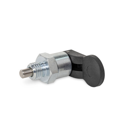 Doigts d’indexage GN 823: Acier / inox, avec manette d’actionnement et filetage extérieur