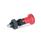 GN 617.2 Doigts d'indexage, lastique, goupille de centrage inox, avec et sans position de repos, avec bouton rouge Type: CK - avec position de repos + contre-écrou
Matériau: NI - Inox
