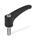 GN 604.1 Manettes indexables, plastique antimicrobien, insert inox, avec goujon fileté Finition: SGA - gris foncé, RAL 7021, finition mat
