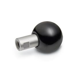 GN 319.5 Impugnature girevoli a sfera, plastica, albero in acciaio INOX Tipo: B - con filettatura interna