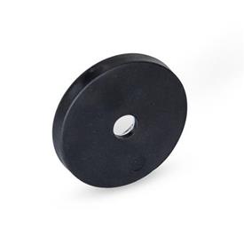 GN 51.8 Haltemagnete mit Senkbohrung, mit Gummiummantelung Farbe: SW - schwarz
