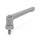 GN 300.7 Manettes indexables, zinc moulé sous pression, insert en inox, avec filetage mâle, à force de serrage accrue Couleur: SR - argenté, RAL 9006, finition texturée