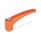 GN 604.1 Manettes indexables, plastique, insert en inox, avec insert fileté / trou alésé Couleur: OR - orange, RAL 2004, finition mat