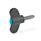GN 633.10 Chiavette di serraggio, plastic, perno filettato acciaio INOX, con perno in plastica Colore della calottina: DBL - blu, RAL 5024, finitura mat