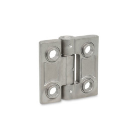 GN 237.3 Charnières à usage intensif, inox AISI 316, pour les environnements particulièrement agressifs Type: B - avec alésages pour vis à tête fraisée et fixations de centrage<br />Finition: GS - finition grenaillée mate