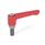 GN 302.1 Manettes indexables plates, zinc moulé sous pression, insert en inox, goujon fileté Couleur: RS - rouge, RAL 3000, finition texturée