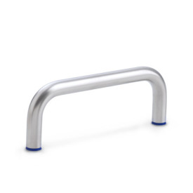 GN 429 Maniglie a ponte per armadi, acciaio INOX, Hygienic Design Finitura: MT - finitura matte (Ra < 0,8 µm)<br />Materiale (anello di tenuta): H - H-NBR