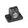 GN 145 Morsetti di collegamento flangiati, alluminio, con 2 fori di montaggio Finitura: SW - Nero, RAL 9005, finitura strutturata