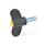 GN 633 Chiavette di serraggio, plastica, perno filettato acciaio Colore della calottina: DGB - Giallo, RAL 1021, finitura mat