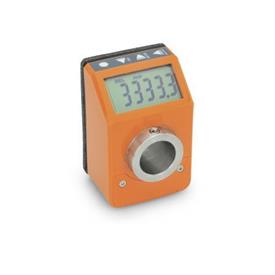 GN 9053 Indicatori di posizione, 6 cifre, elettronici, display LCD Colore: OR - Colore arancione, RAL 2004