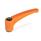 GN 602 Manettes indexables, zinc moulé sous pression, Insert acier, avec filetage interne / trou alésé Couleur: OS - orange, RAL 2004, finition texturée