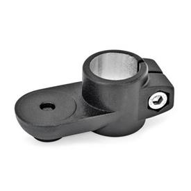 GN 274 Laschen-Klemmverbinder, Aluminium Form: OZ - ohne Zentrieransatz (glatt)<br />Oberfläche: SW - schwarz, RAL 9005, strukturmatt