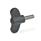 GN 633.1 Chiavette di serraggio, plastica, perno filettato acciaio INOX Colore della calottina: DSG - grigio-nero, RAL 7021, finitura mat