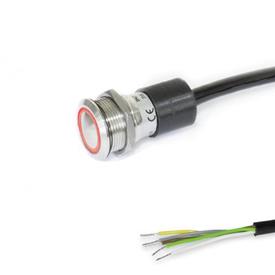 GN 3310 Schalter mit Leucht-Drucktaster Beleuchtung: RG - rot/grün (bi-color)<br />Anschlussart: K - Kabel