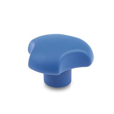 Dreisterngriffe GN 5342: Kunststoff, detektierbar, FDA-konform, Gewindebuchse Edelstahl