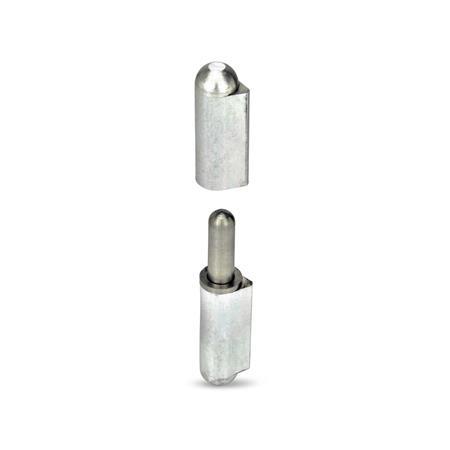 Charnières GN 128.2: Aluminium, détachable, à souder