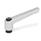 GN 300 Manettes indexables, zinc moulé sous pression, Insert acier, noirci, avec filetage interne / trou alésé Couleur: SR - argenté, RAL 9006, finition texturée