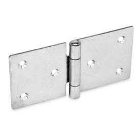 GN 136 Charnières en tôle, inox, allongées dans le sens horizontal Matériau: NI - <br />Type: C - avec trous fraisés<br />Bildvarianten: l1 (e) - sur une seule face allongé