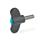GN 633.1 Chiavette di serraggio, plastica, perno filettato acciaio INOX Colore della calottina: DBL - blu, RAL 5024, finitura mat