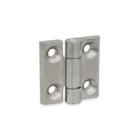 GN 237.3 Charnières à usage intensif, inox AISI 316, pour les environnements particulièrement agressifs Type: A - avec alésages pour vis à tête fraisée<br />Finition: GS - finition grenaillée mate